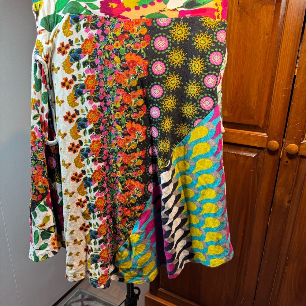 Desigual Floral Patchwork Asymmetrical A-Line Skirt - Multicolor - Size XL - Picture 7 of 15